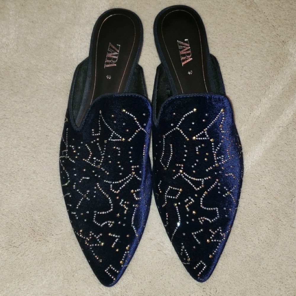 Zara constellation slides mules
